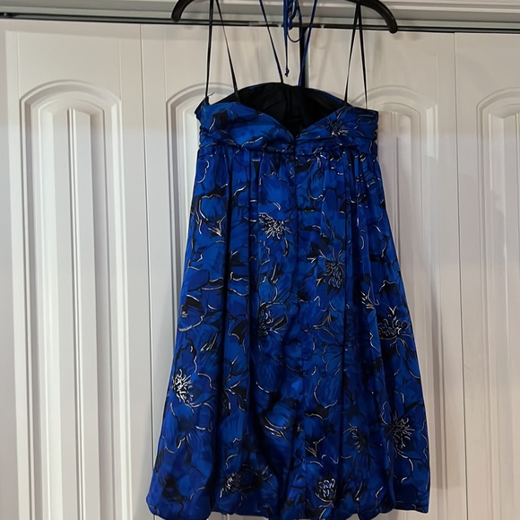 Royal Blue Bubble Hem Dress - Picture 2 of 5